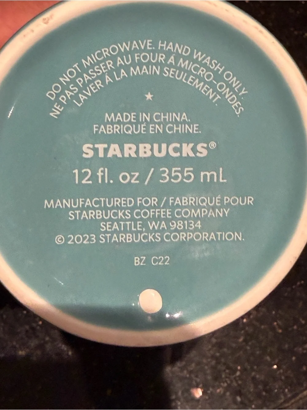 Starbucks Magnolia Blue Floral 12oz Ceramic Travel Tumbler w/Lid